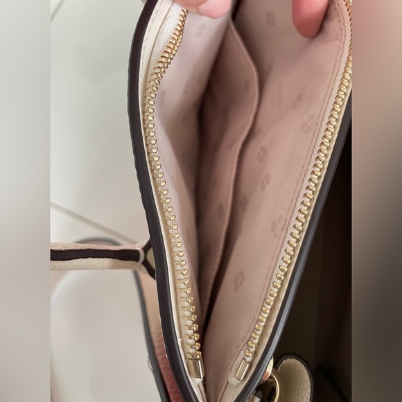 Authentic Kate Spade crossbody striped bag. White, pink, red, and yellow. - Picture 6 of 7